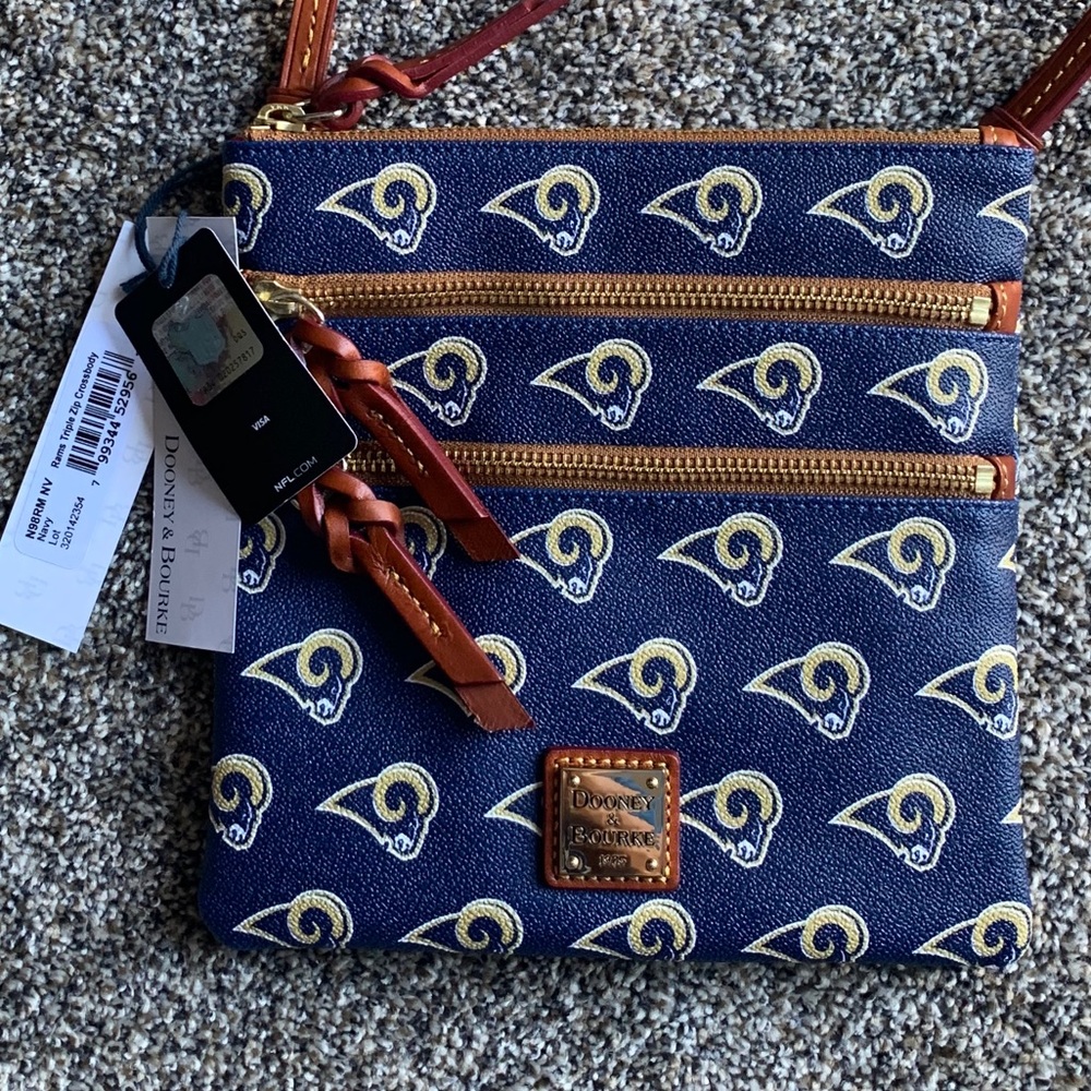 Dooney & Bourke Rams Triple Zip Crossbody Purse